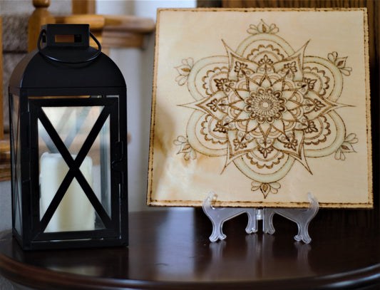 Mandala #4 Hand-Crafted Wood Burning (Pyrography)