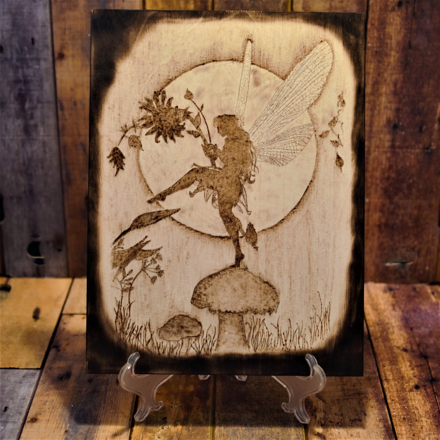 Pixie - Fairy - Nymph - Hand-Crafted Wood burning (Pyrography) on Birch or Basswood