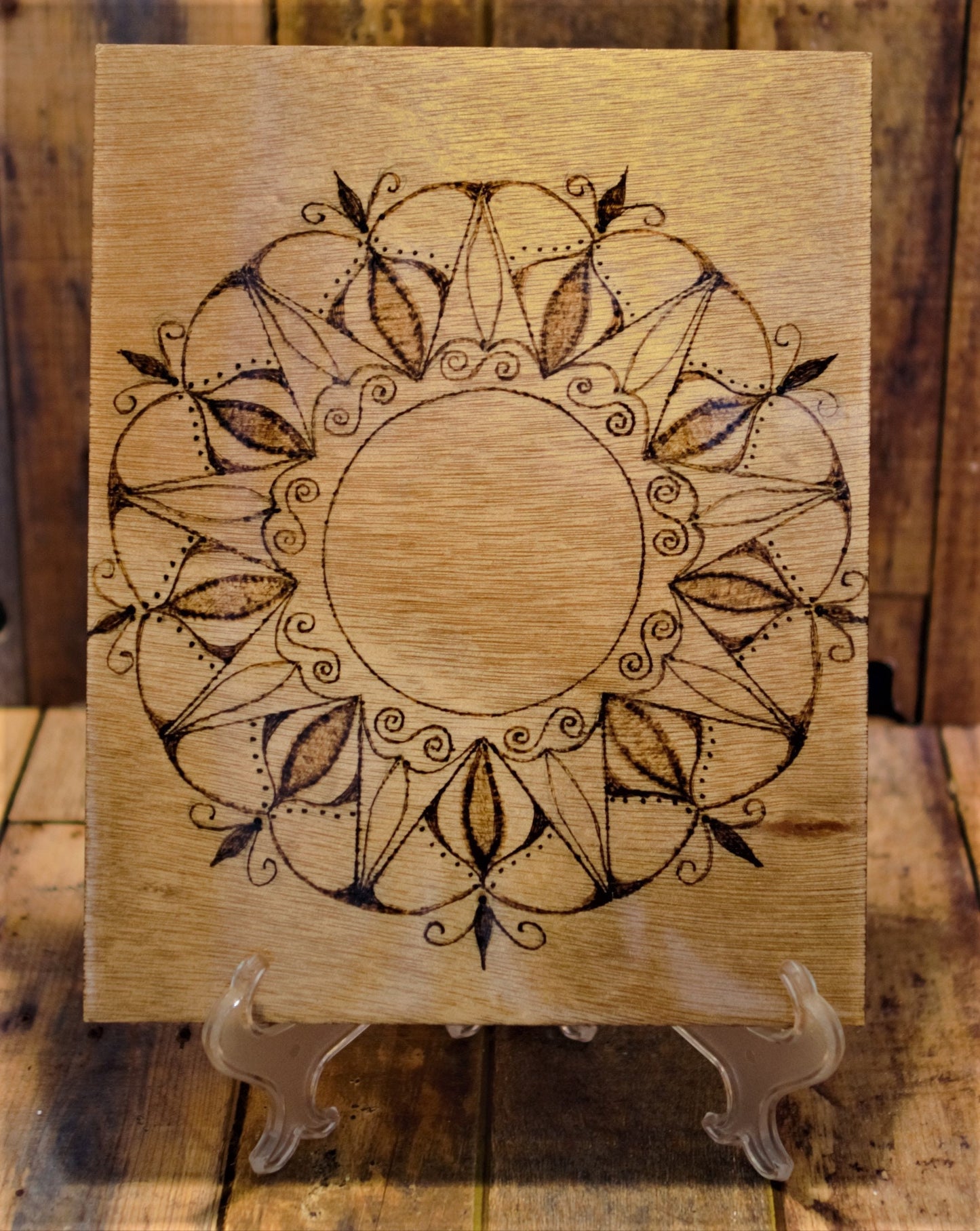 Mandala - Hand-Crafted Wood burning (Pyrography) on Birch or Basswood